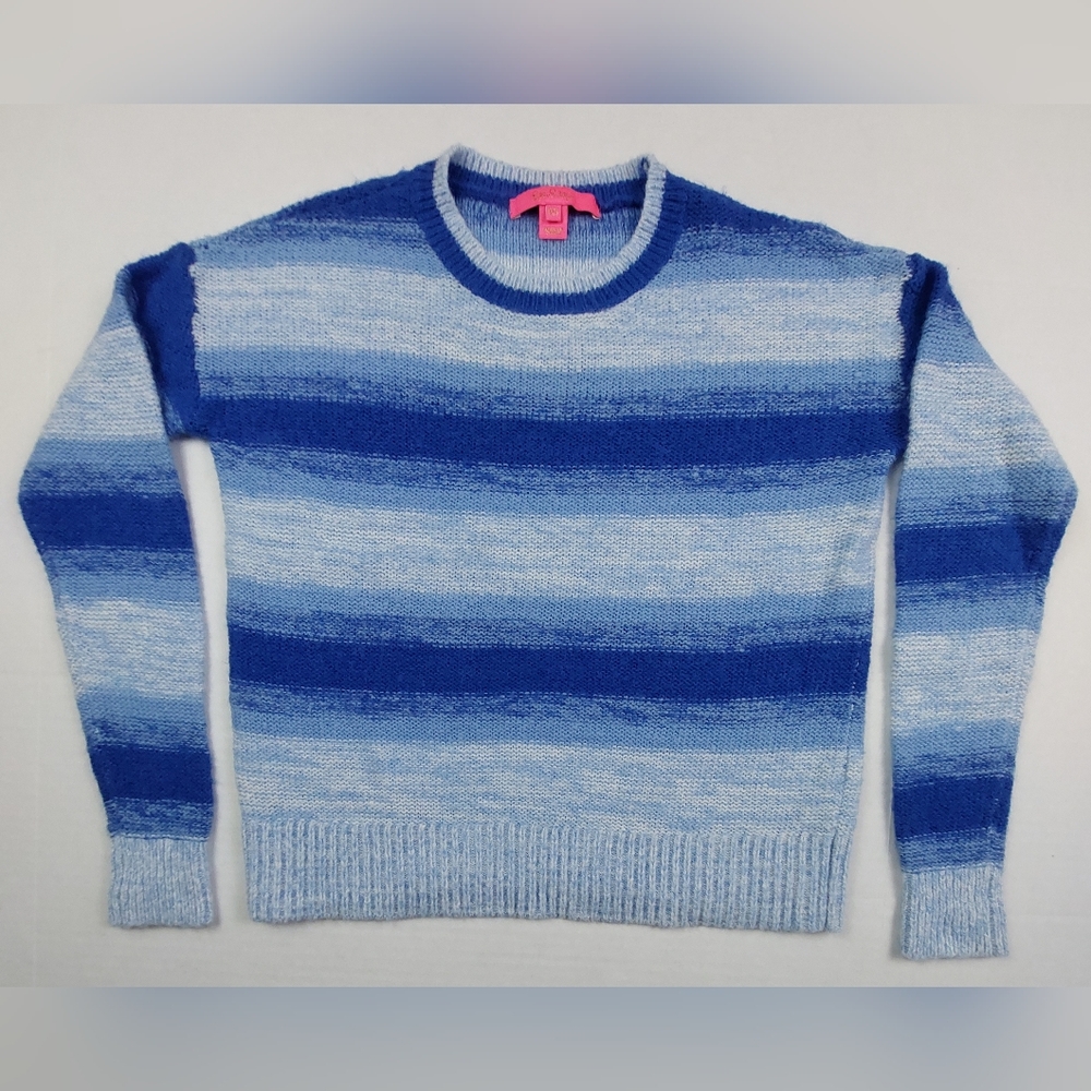 Lilly Pulitzer Sweater Womens Size XXS Blue Striped Pullover Wool Blend Stretch